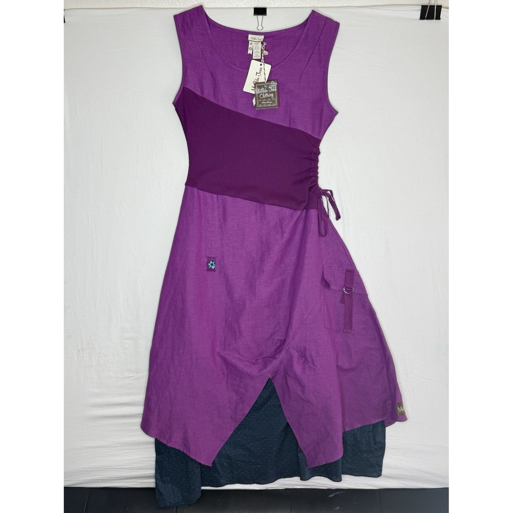 NWT Matilda Jane Grape Ekaterina Purple Linen Blend A-Line Dress Women's M